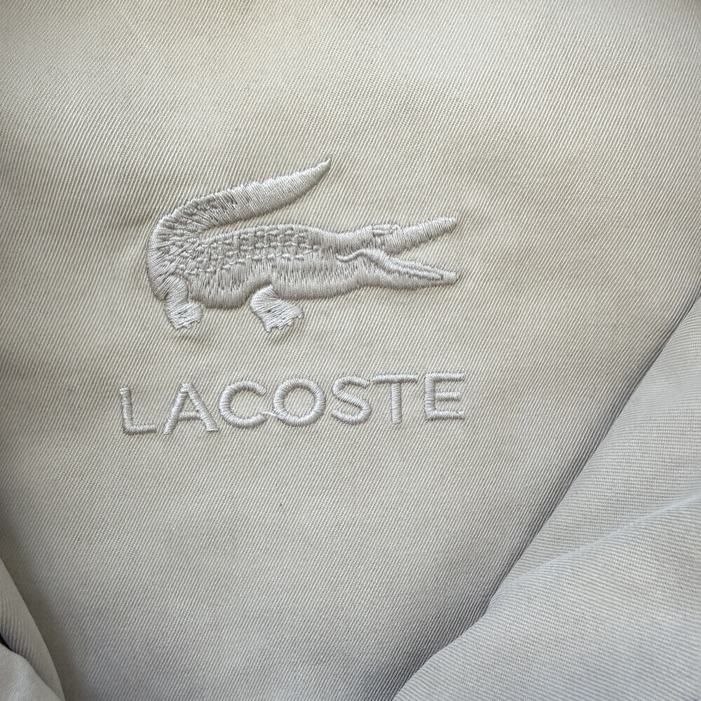 Lacoste Chore Jacket VINTAGE Women's (FR 40) 8 US RARE TONAL LOGO Coat Beige EUC - Picture 6 of 16